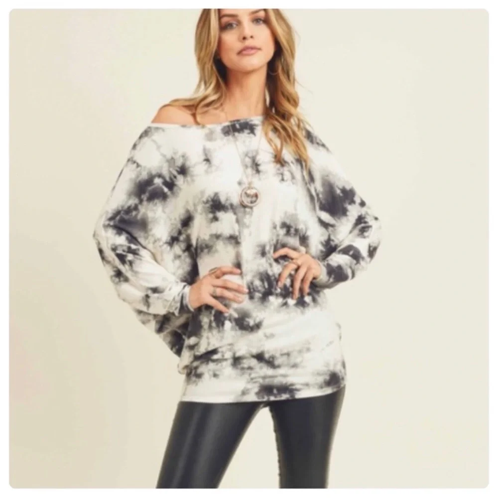 Soft Dolman Sleeve Tie Dye Women's Top - Picture 1 of 6